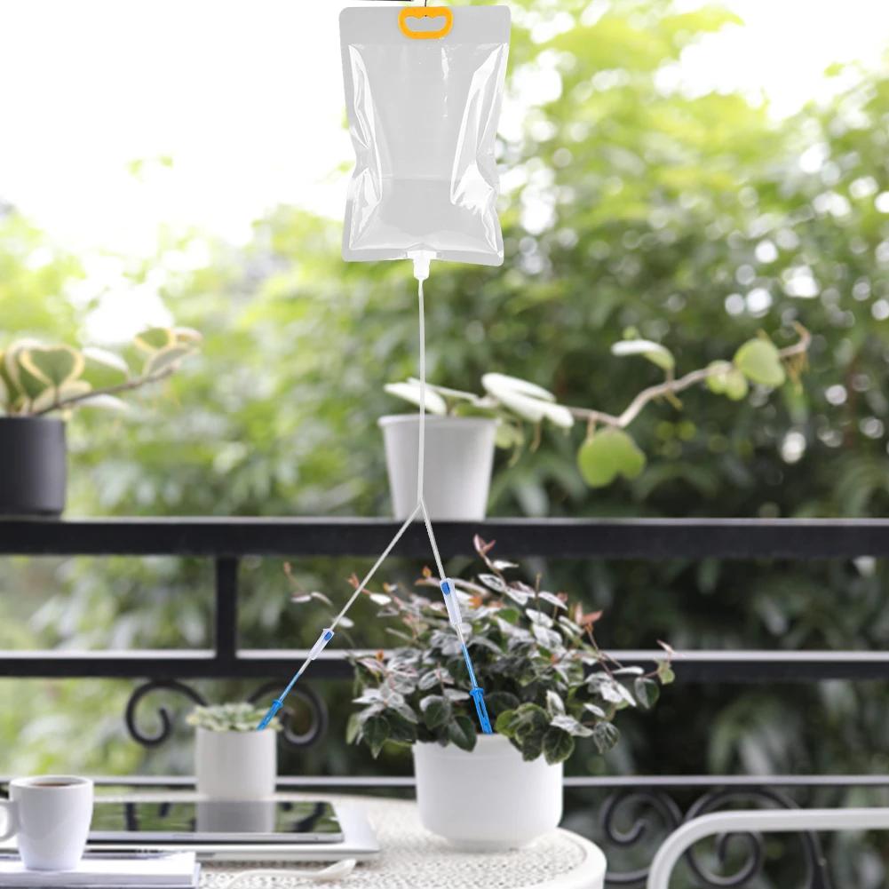 3.5L Automatic Watering Dripper Infusion Bag Adjustable Plant Drip Irrigation System Home Garden Self Watering Planter Water Bag