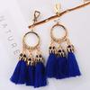 8 Trendy Bohemian Statement Tassel Clip On Earrings For Women Non Pierced Dangle Cotton Rope Fringe Clips Ear Jewelry Gift