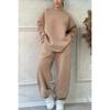Women's Loose Fit Tracksuit Long Sleeve Crew Neck Sweatshirt High Waist Jogger Pants Two-Piece Outfit