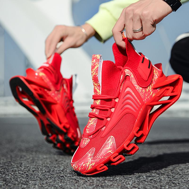 Men Sneakers Flying Woven Casual Sports All-match Men's Shoes Plus Size Shoes Shock Absorption TPU Sole Air 46