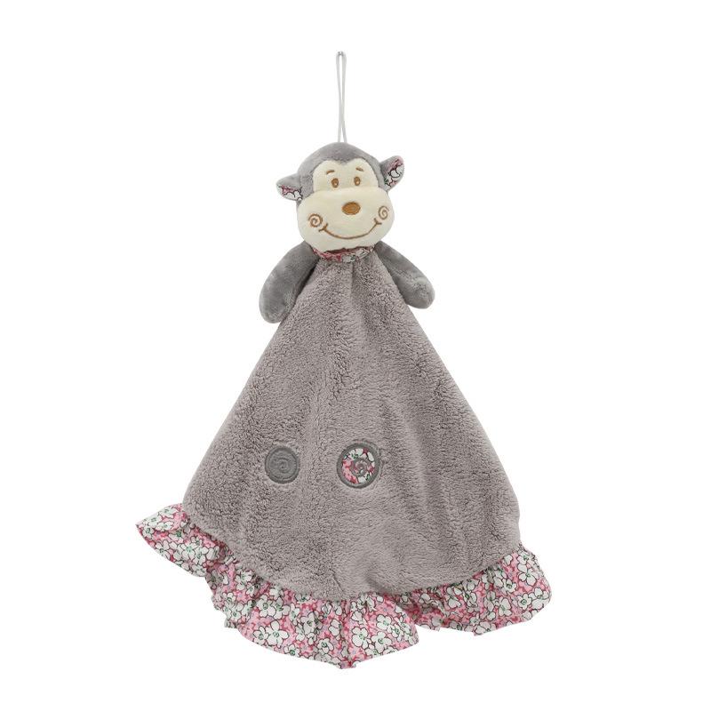 Cute Cartoon Animal Coral Fleece Children's Hanging Hand Towel - Thickened and Absorbent