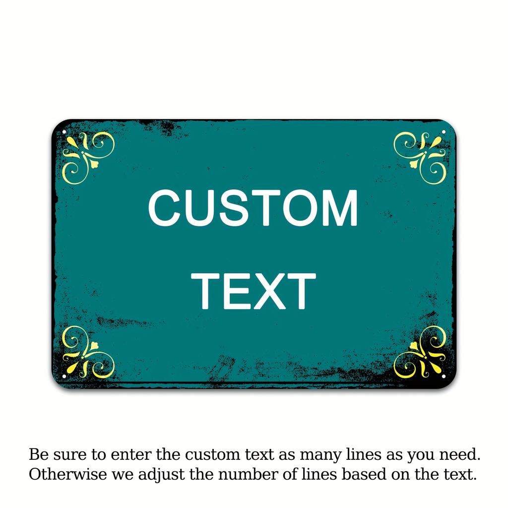 Custom Aluminum Sign Personalize with Your Text Choose Color Rust Effect Vintage Design for Home Office Bar Garden Deco