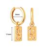 925 Silver Needle Square Pendant Hoop Earrings Vintage Gold Earrings For Women Shell Pendant Earring Fashion Jewelry Accessories