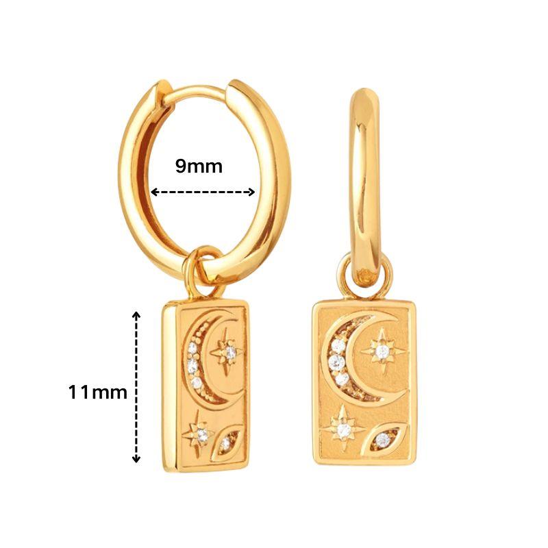 925 Silver Needle Square Pendant Hoop Earrings Vintage Gold Earrings For Women Shell Pendant Earring Fashion Jewelry Accessories