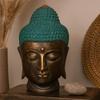 Brass Buddha Head Statue Large