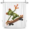 Funny Frog Cartoon Shower Curtain Sets Leaf Animal Creative Children Bathroom Decor Waterproof Fabric Home Hooks Bath Curtains