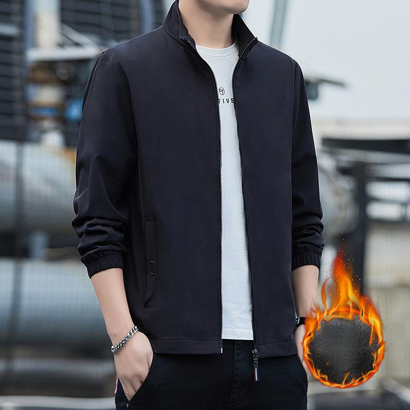 

Мужской осенний новый простой однотонный ветрозащитный топ с воротником-стойкой, молодежное модное повседневное универсальное пальто L