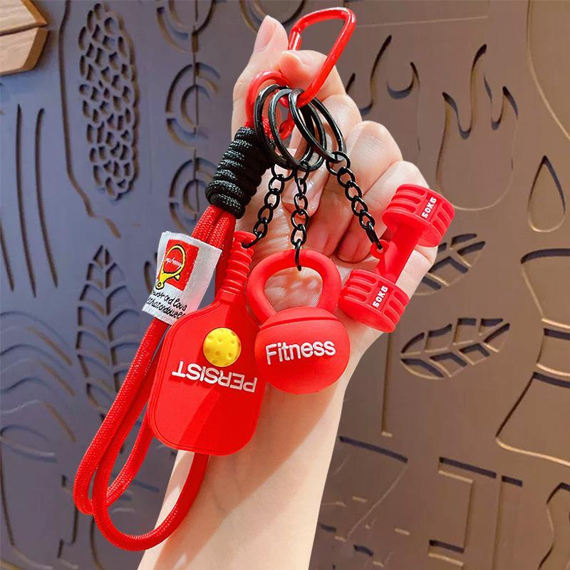 Portable 1 PCS PVC Pickleball Bag Tag Keyring Cute Lightweight Pendant for Car Keychain Backpack Pickleball Fans Creative Gift