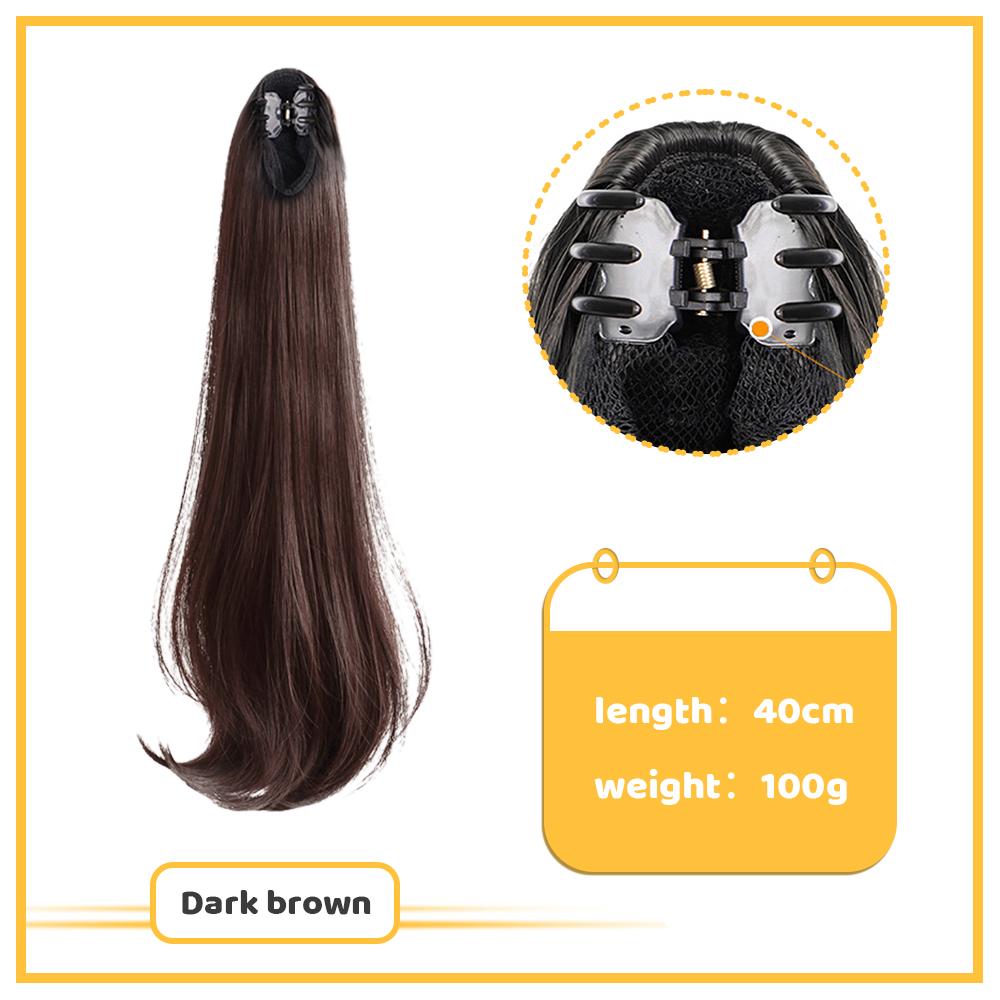 

Довге злегка деформоване затискач для нарощеного волосся з кінським хвостом, нарощене волосся з синтетичним хвостиком, жіноча перука з нарощеним волоссям у кінський хвіст