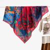 Pastoral Floral Velvet Double-sided Scarf 91 Large Square Scarf Women's Summer Travel Photo Silk Scarf Sun Protection Shawl