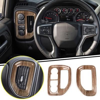 Wood Grain Console Dash Side Air Vent Outlet Trim Cover For Chevy Silverado19-22