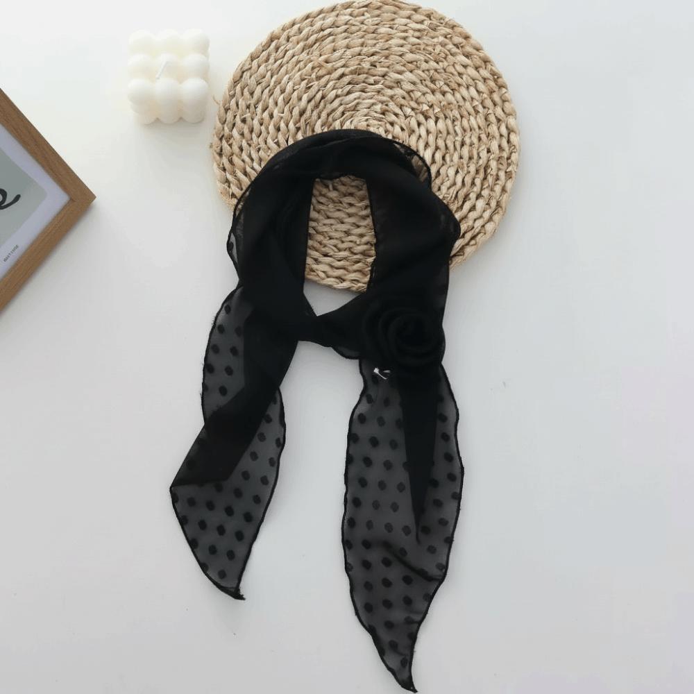 Detachable Design Chiffon Scarf Thin Material Polka Dots Scarf Neck Scarf  Fashion Accessory