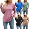 Women's Fall Casual Long Sleeve Top Crew Neck Pleated Loose Fit Fashion Daily Wear Tunic Blouse