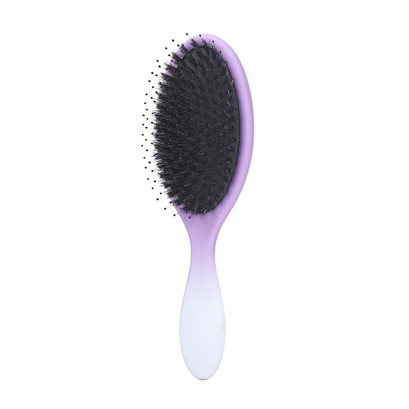 

Comb - two-tone boar bristle cushion brush - volumizing hair brush - wet & dry scalp massage comb 22.5*7*3cm фиолетовый