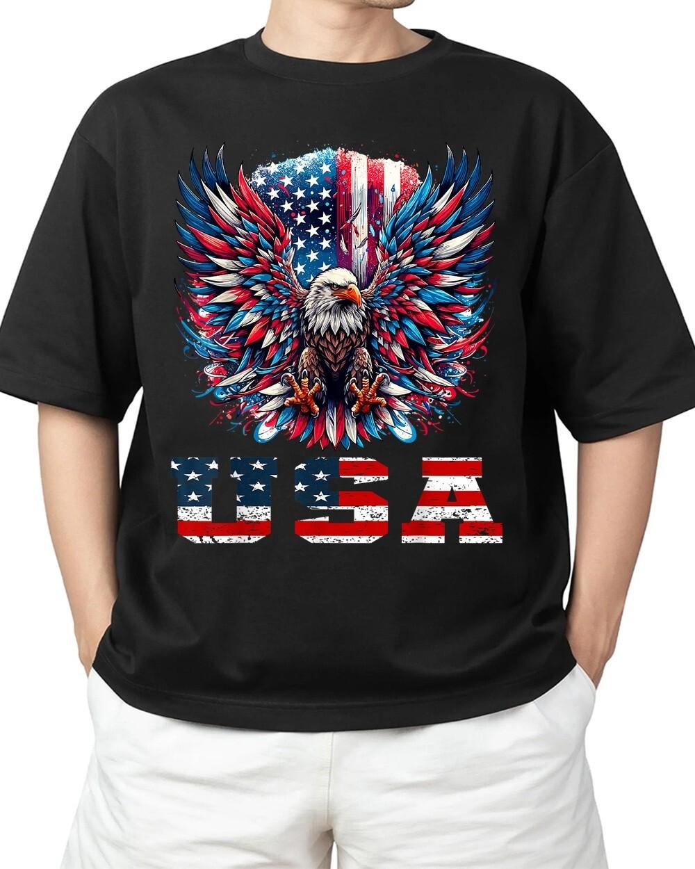 Patriotic Eagle USA Flag Design Graphic For Adult S-4XL T-Shirt S
