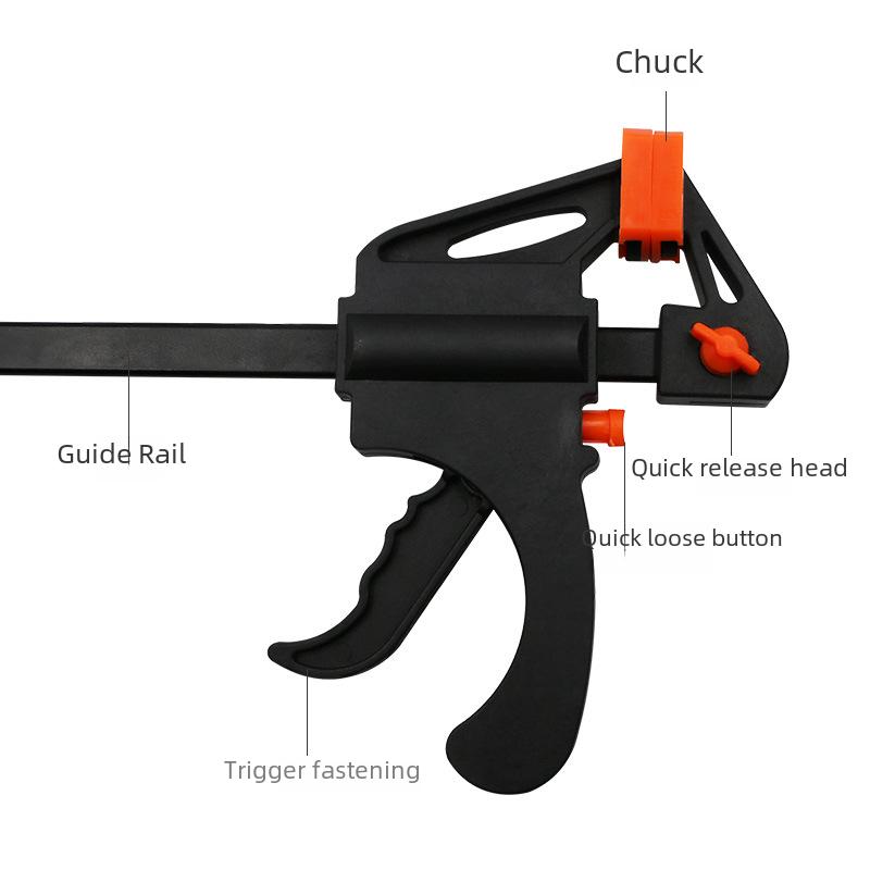 4-Zoll Verstellbare Holzbearbeitungs-F-Klammer - Starkes Kompressionswerkzeug zum Fixieren von Holzbrettern