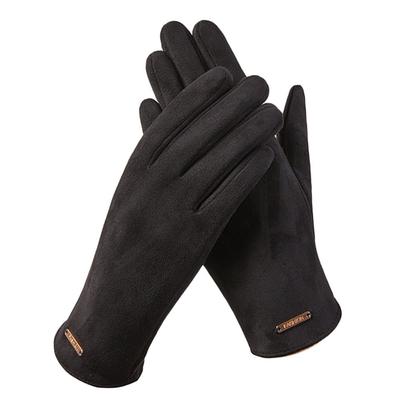 Fashion Suede Touch Screen Gloves Thicken Velvet Driving Mittens Warm Winter Ski Gloves Women