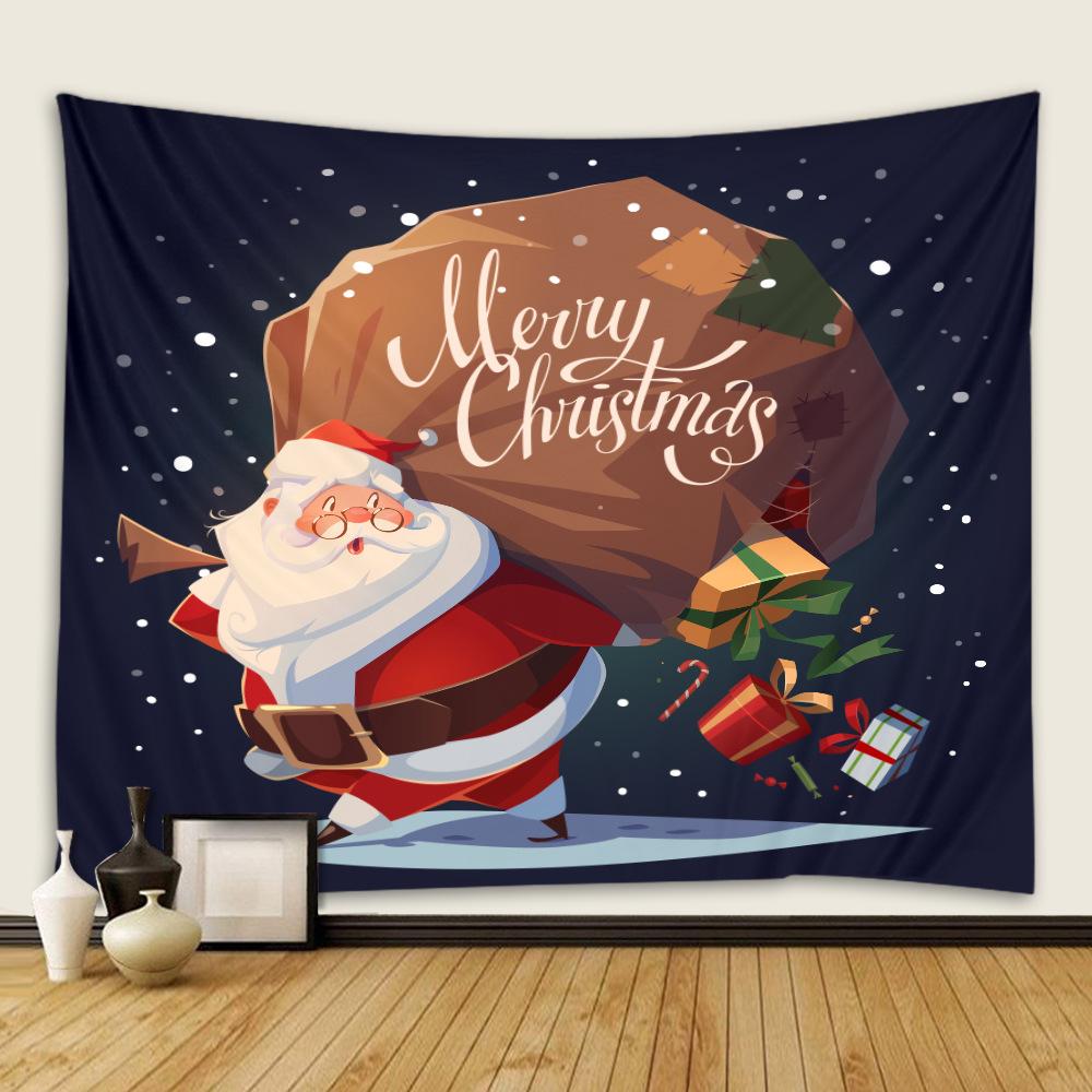 Santa Elk Tapestry Christmas Garden Poster Outdoor Living Room Bedroom Dormitory Background Cloth