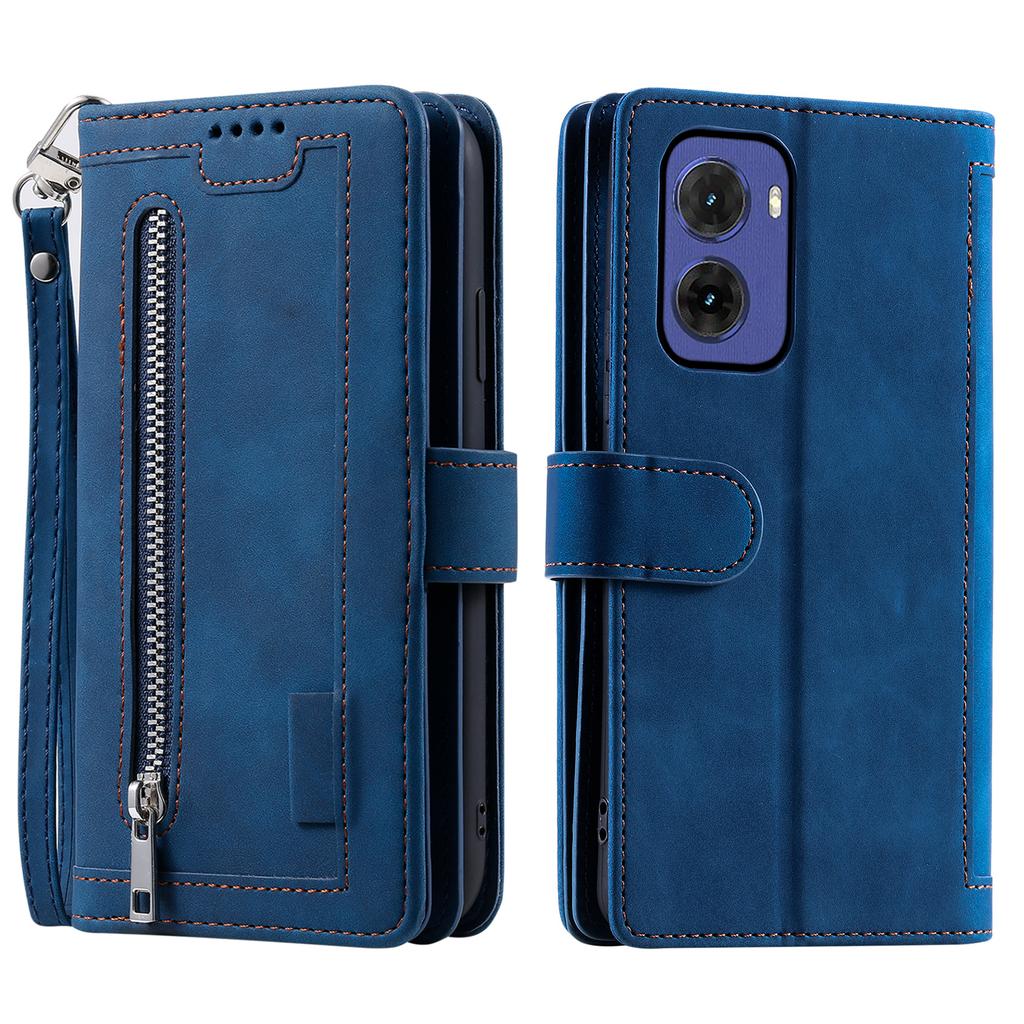 For Motorola Moto G05 4G Case PU Leather Phone Cover with Zipper Wallet 9 Card Slots