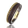 High Quality Stainless Steel Leather Bracelets For Men Six Color Punk Curb Cuban Link Chain Bracelets On the Hand Jewelry Gifts