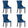 Day and Night - Day and Night Dining Chairs 4 Units Blue Velvet
