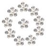 10 Pieces 11mm Silver Metal Diamante Flower Buttons Crystal Flatback Embellishments Diy