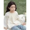 Girls' French Style Lantern Sleeve Blouse