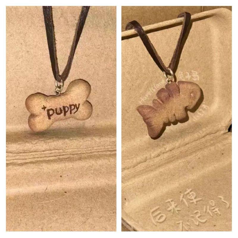 

Ожерелье-косточка для щенка, женское, милое, стильное, минималистичное, классное, модное, универсальное, цепочка на ключицу, украшение Main drawing with Two-piece set