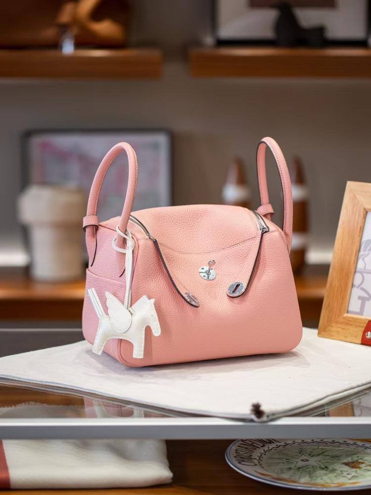 Top-grain Cowhide, 26cm Shafi Thread, Women's Doctor Bag, Genuine Leather Single-shoulder Handbag, Pillow Bag