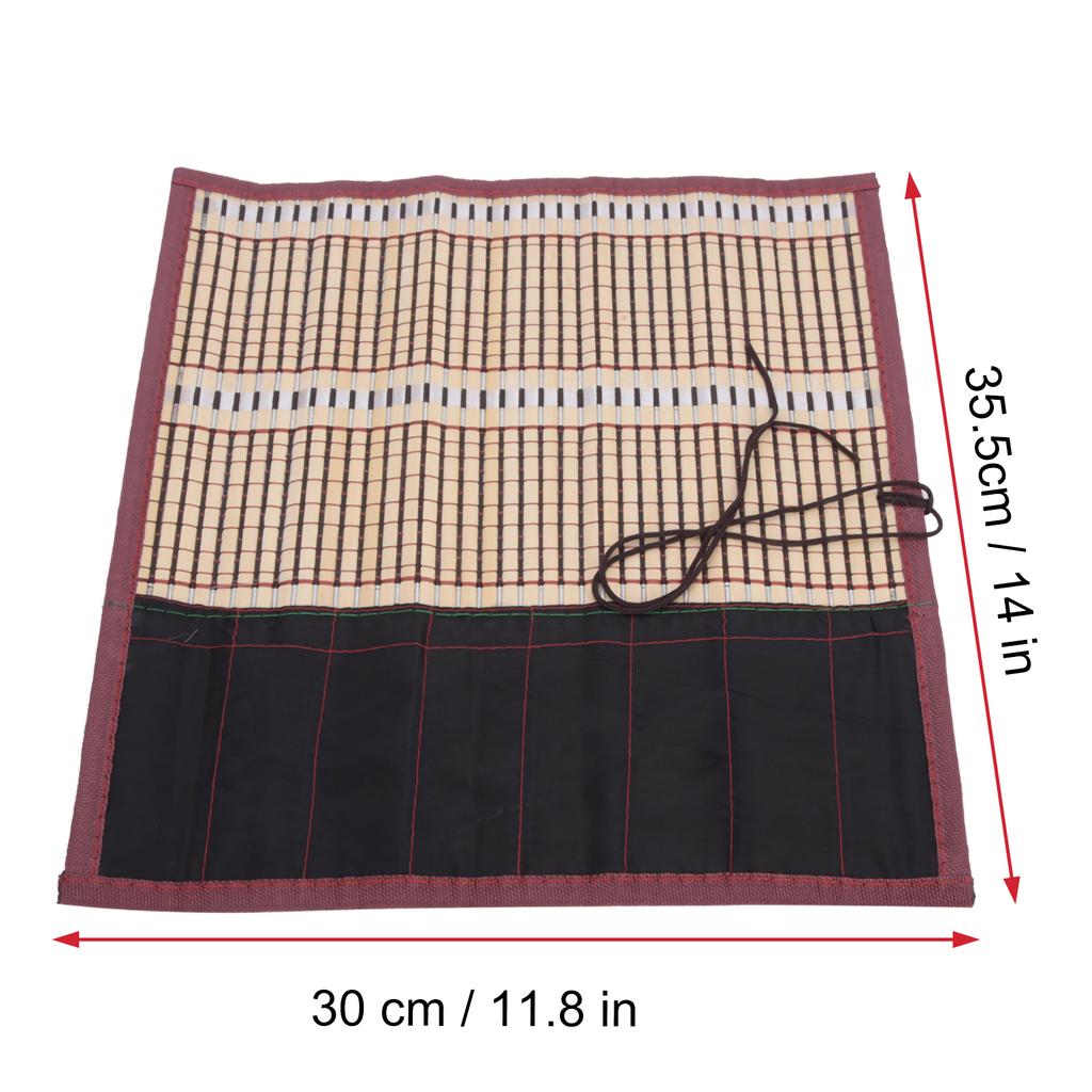 Pennello da pittura Borsa con rotelle in bambù Custodia per penna da calligrafia Confezione per tende Forniture artistiche