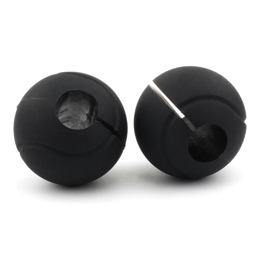 2PCS 24-32mm Motorcycle Bumper Guard Blocks Anti-drop Protector Black Rubber