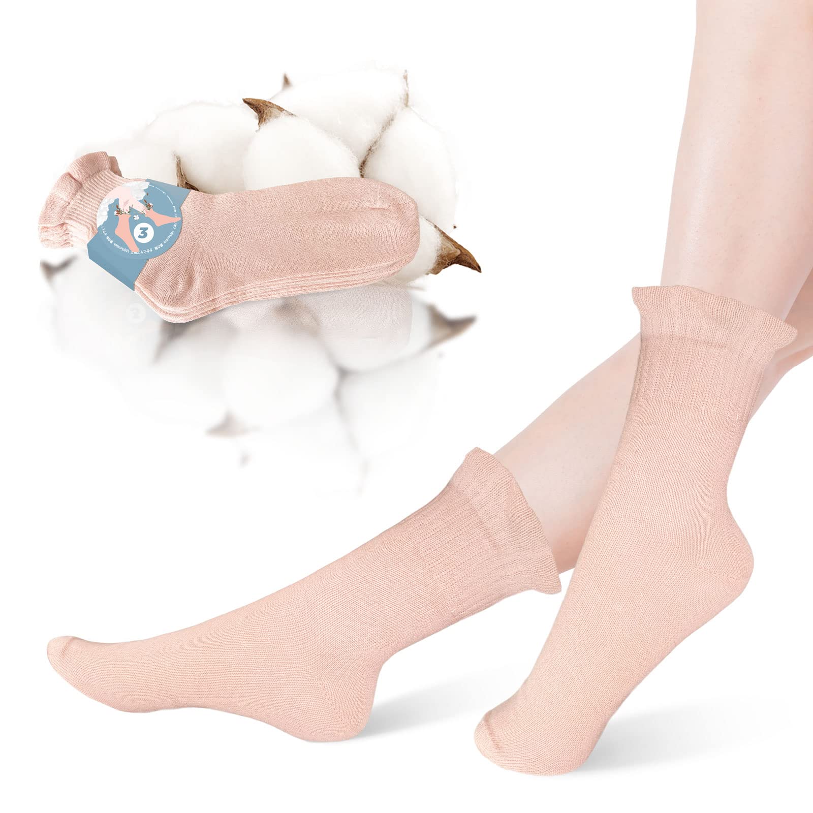 

Yumemono Set of Sleeping Moisturizing Sleep Socks for Foot and Heel Made of Gentle Pure These Socks are gentle on the skin and combat cracked розовый