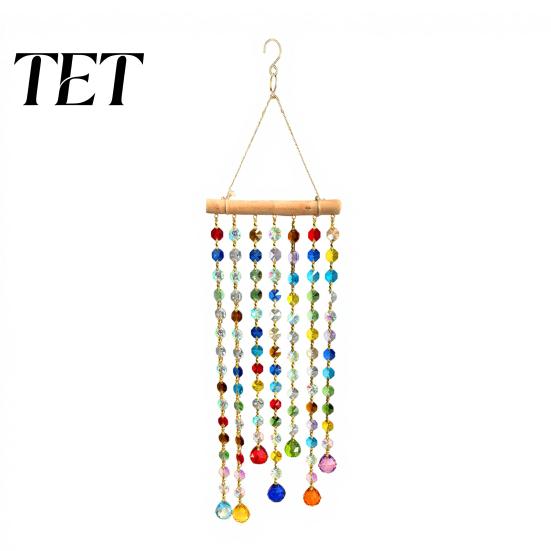 Sunlight Reflector for Balcony Crystal Suncatchers, Window Crystals Hanging Suncatcher, Colorful Glass Beads Chain Boho Wall Decor Wind Chimes Garden