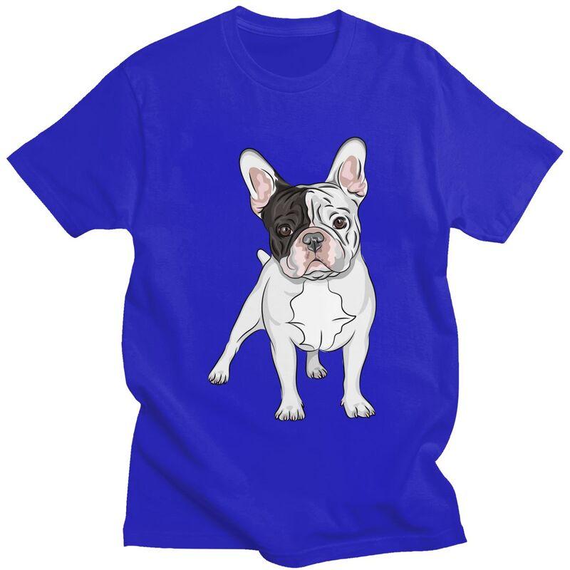 Custom Mens French Bulldog T Shirts Short Sleeve Cotton Tshirt Classic Tshirt Leisure Frenchie Dog Tees Loose Fit Clothes