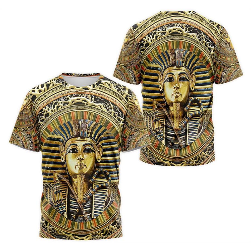 Ancient Egypt Pharaoh Graphic T-Shirts For Men Women 3D Print Men Women Fashion Oversized Y2k Short Sleeve T Shirt Kids Tees Top