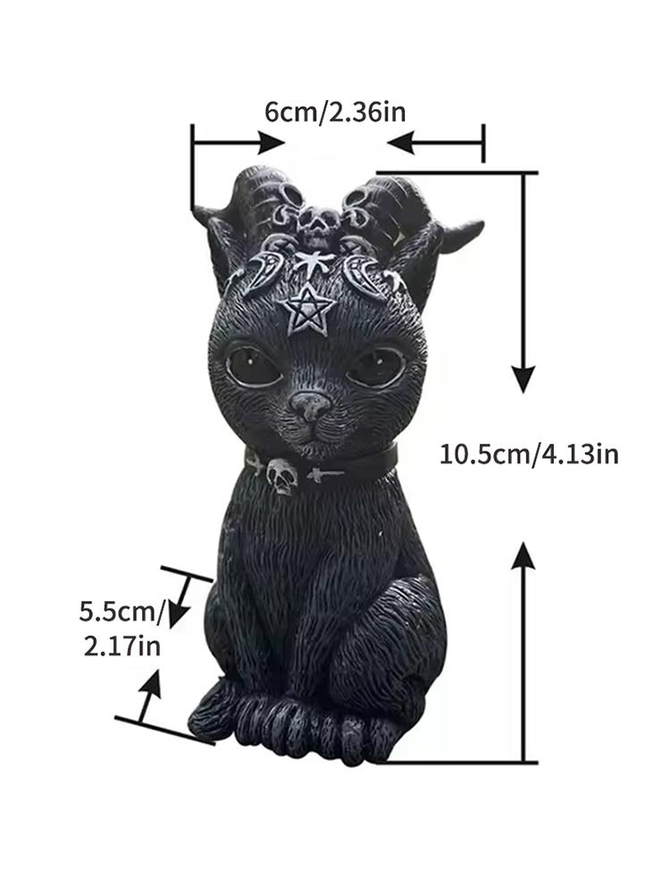 

Статуя черной кошки, таинственная милая фигурка кошки, ведьмы, кошки, ведьмы, украшение для стола, ручная роспись, скульптура для Хэллоуина, 1 шт.