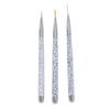 Ensemble de 3 Pinceaux Liner Professionnels pour Nail Art Pinceaux pour Peinture et Dessin d'Ongles Ensemble Outils de Manucure