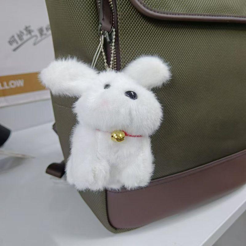 

4-дюймовый плюшевый кулон Милая кукла-кролик Брелок Кукла Подвеска для сумки Плюшевая подвеска bell little white dog