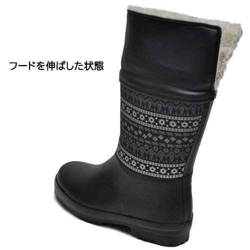 Okamoto RLU-6302GS Women's Snow Boots, Cold Weather Boots, and Rain Boots (Black, Large)