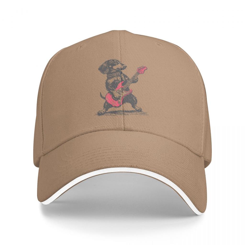 Baseballkappen Vintage Dackel Weenie spielt Gitarre Grafik Herren Damen Sport Sommerhüte