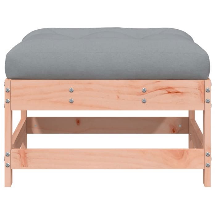 VidaXL Garden Footrest with Cushion Solid Douglas Wood, Stool, Ottoman Footrest, Garden Stool, Pouf, 825560