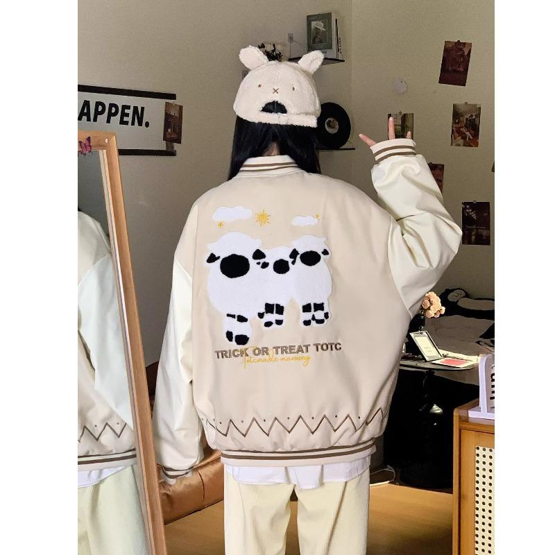 Unisex Color Block Embroidered Baseball Jacket - New Spring/Autumn Loose Fit
