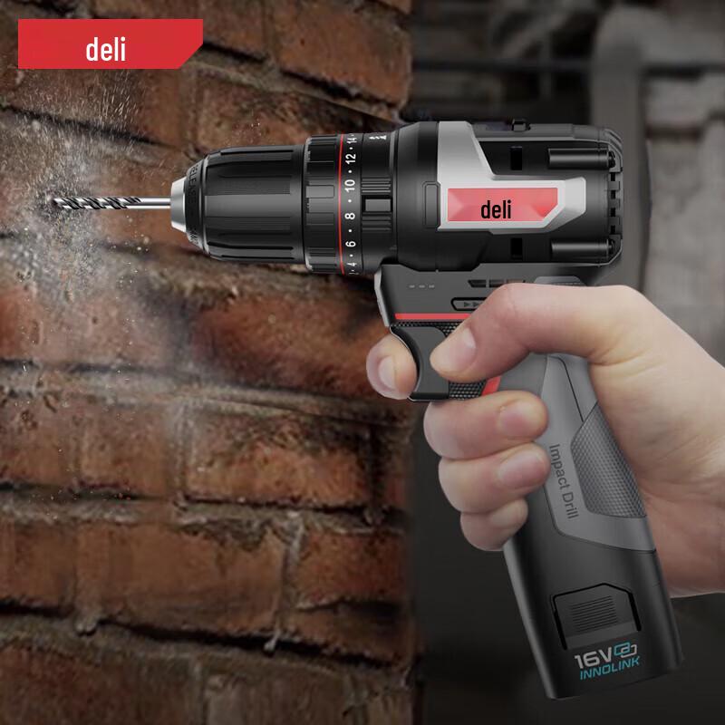 Deli 16V Cordless Lithium-Ion Drill & Screwdriver CN plug (adapter included)