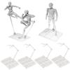 LUCKYBEE Set of 6 Plastic Model Stands, Figure Bases, 1144 Scale Polycarbonate, 180-Degree Articulated Display Stands for Models and Dolls (Clear)