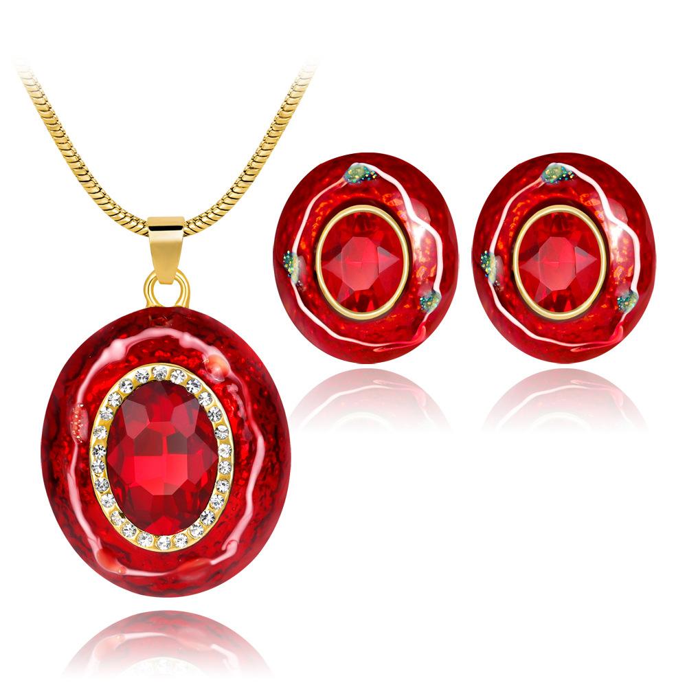Creative High Grade Alloy Pendant Set Fashionable Concise Necklace&Earrings Wear Decoration