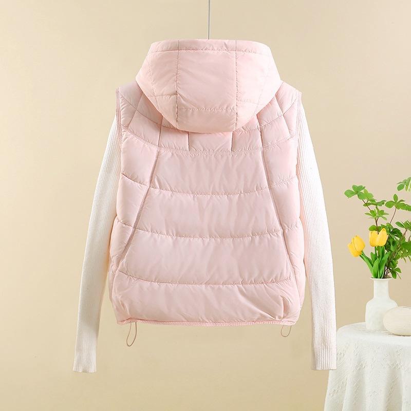 Down cotton vest autumn and winter loose cotton jacket vest vest sleeveless vest warm cotton jacket short jacket