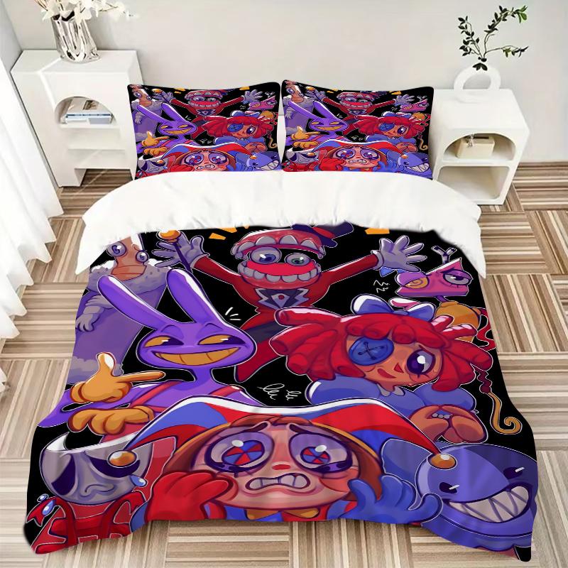 3 Peças Conjuntos de Roupa de Cama com Personagens de Desenho Animado Coloridos Para Todos os Tamanhos Nova Capa de Cama com Impressão 3D Colcha Capa de Edredom Fronha Decoração de Quarto