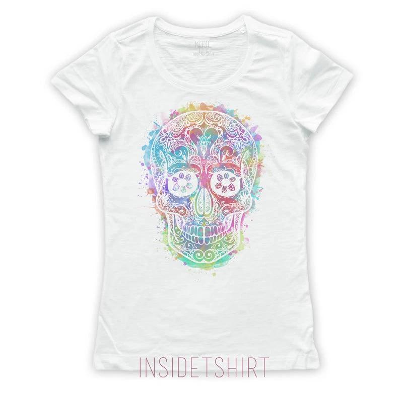 MEXICAN SKULL T-SHIRT Women s Mexican Sugar Skull Cool T-SHIRT GIRL M