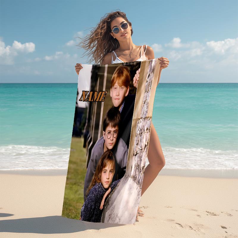Personalized Hufflepuff Pride Crest Beach Towel Microfiber Beach Towel Thin Absorbent for Beach Swimming Yoga Bath Sports. 0910376