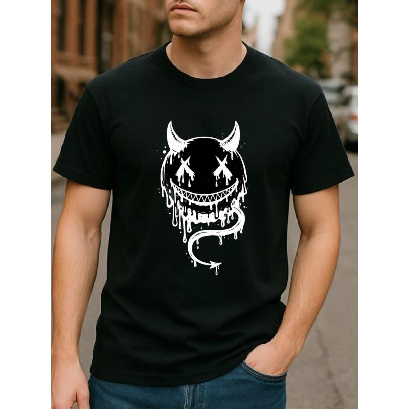 

Quirky Personality Style, Suitable for All Seasons, Pure Cotton T-shirt, Men s Clothing, Short-sleeved Top, Casual Short-sleeved T-shirt 4XL чорний